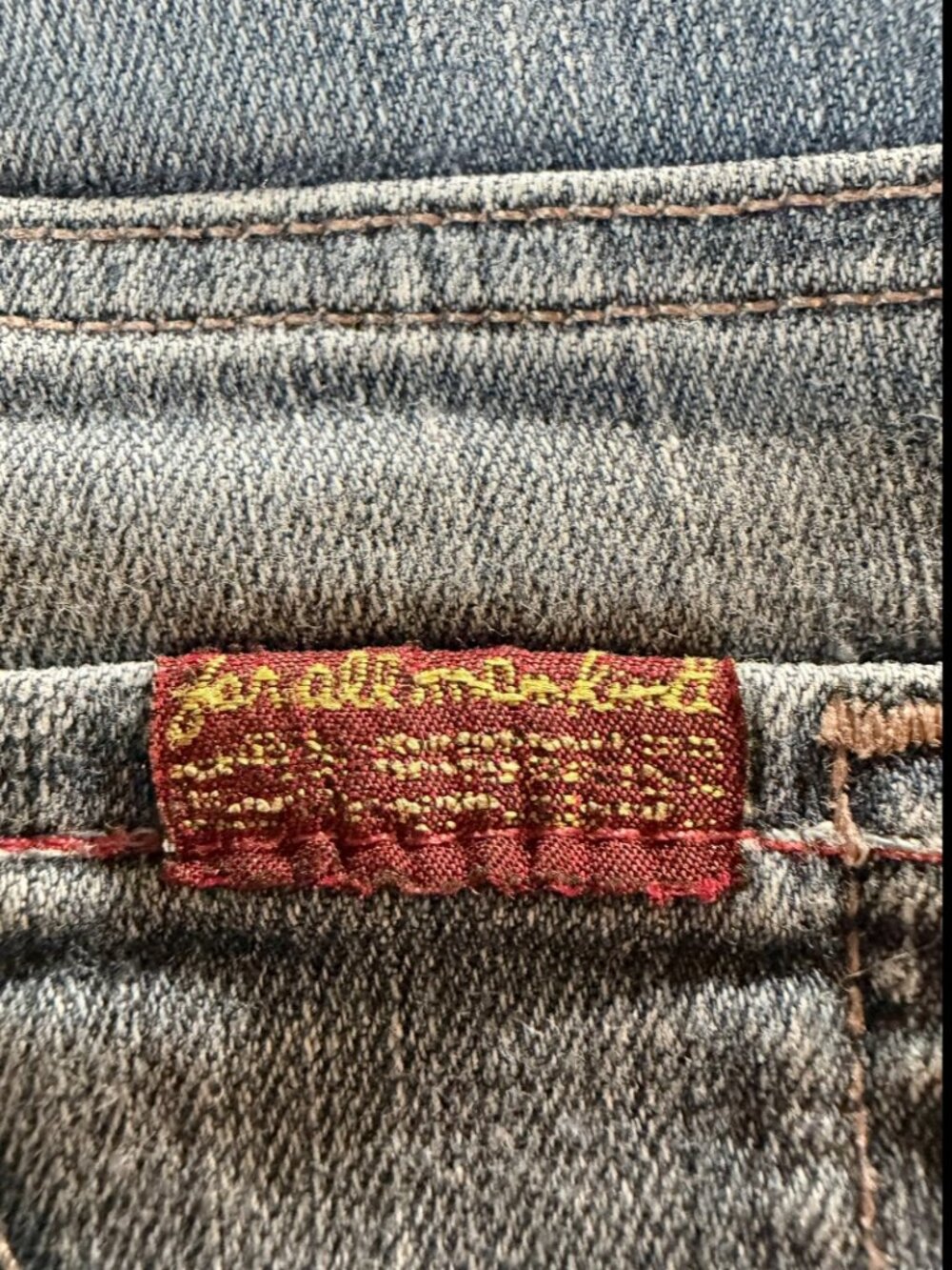 7 for all Mankind A Pocket with Sparkly Rhinestones Denim Bootcut Jeans Size 30 - Picture 9 of 9